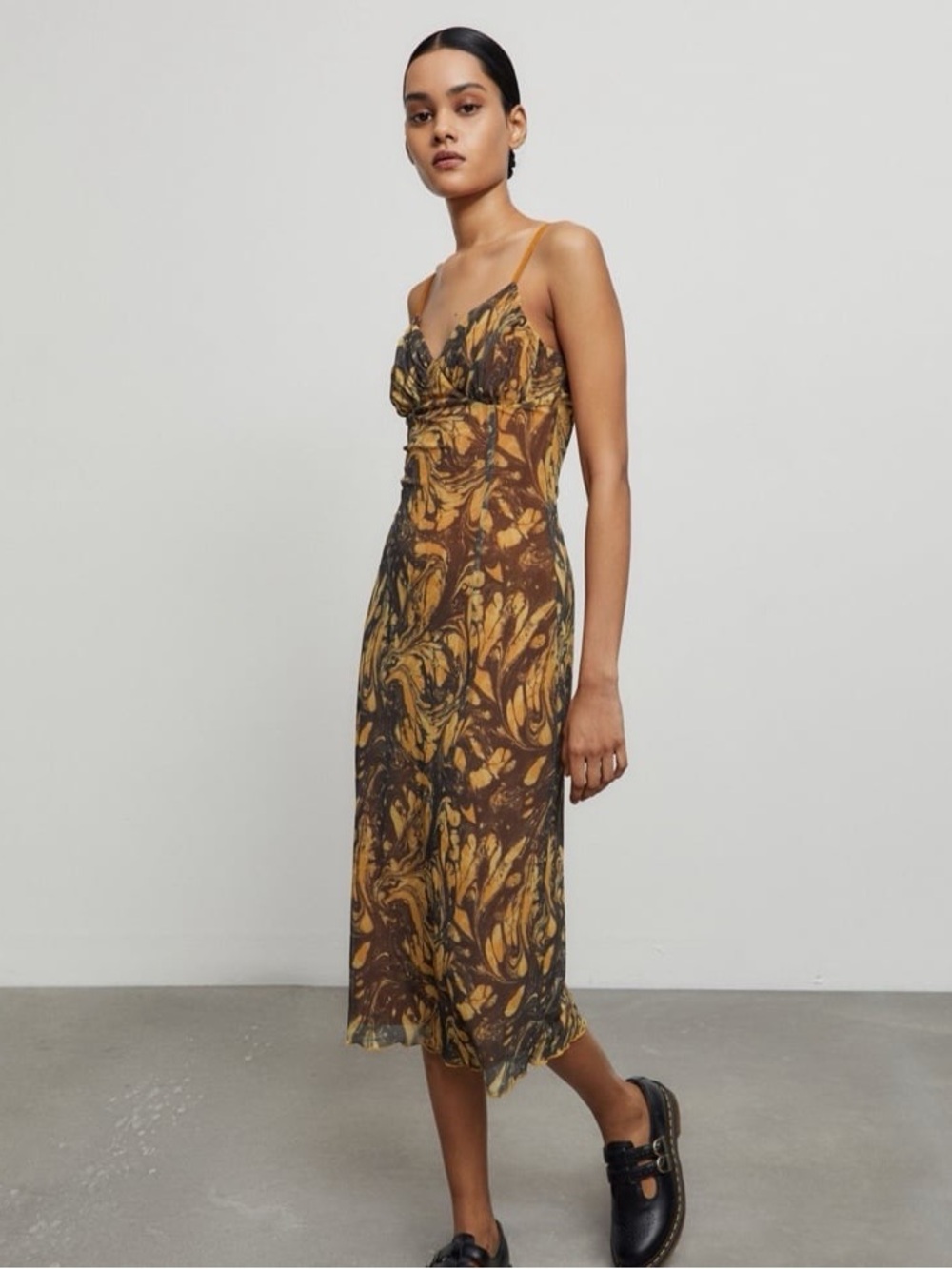 UO Gwen Mesh Midi Slip Dress